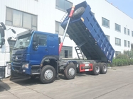 Μπλε φορτηγό απορρίψεων SINOTRUK HOWO LHD 12wheels 8X4 400HP για την μπροστινή ανύψωση 50Tons μεταλλείας