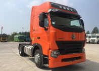 Αξιόπιστο Howo τρακτέρ τρακτέρ χρώματος φορτηγών πορτοκαλί και μικρή κατανάλωση καυσίμων φορτηγών