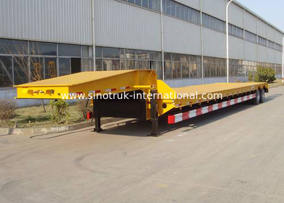 Ημι χαμηλό επίπεδης βάσης φορτηγό 12000*3000*6mm ρυμουλκών υψηλής αποδοτικότητας 2 άξονες 50 τόνοι