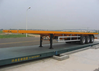 Επίπεδης βάσης ημι φορτηγό 3 άξονες 50Tons 13m ρυμουλκών για τη φόρτωση εμπορευματοκιβωτίων