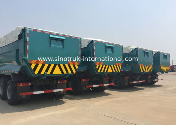 25 6x4 Sinotruk Howo απορρίψεων φορτηγών WD615.47 371HP διευθετήσιμων τόνοι τιμονιών