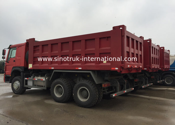 266HP 10 Tipper ροδών τύπος φορτηγών απορρίψεων RHD Τ που ανυψώνει την υψηλή ικανότητα φόρτωσης