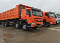 Πορτοκαλί φορτηγό απορρίψεων Sinotruk Howo 371 HP 12 υψηλή ικανότητα φόρτωσης ροδών LHD