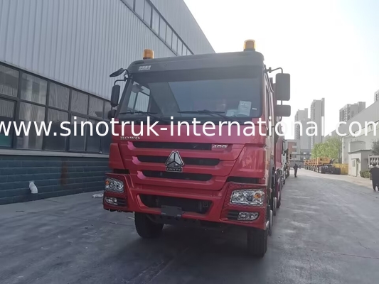 Κόκκινες ρόδες φορτηγών απορρίψεων SINOTRUK HOWO 8X4 400hp 12