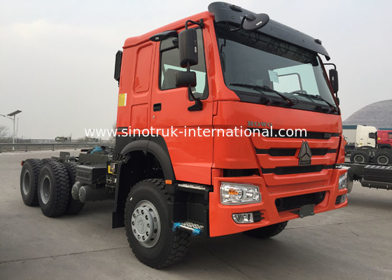 Πορτοκαλί φορτηγό RHD 10 ρόδες 371 HP ZZ4257S3241W τρακτέρ ρυμούλκησης SINOTRUK HOWO