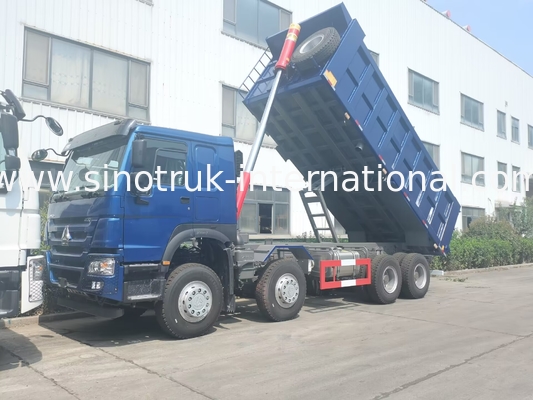Μπλε φορτηγό απορρίψεων SINOTRUK HOWO LHD 12wheels 8X4 400HP για την μπροστινή ανύψωση 50Tons μεταλλείας