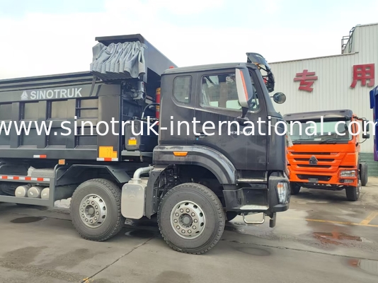 HOWO NX 380HP RHD Black Tipper Dump Truck Με Πλακέτα Τάμπαλιν