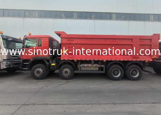 Sinotruk Howo Τρακ Τξ 400HP Euro 2 8 × 4 Lhd U σχήμα Φορτηγό κουτί Κόκκινο