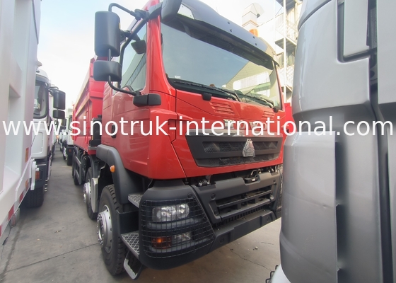 Sinotruk Howo Τρακ Τξ 400HP Euro 2 8 × 4 Lhd U σχήμα Φορτηγό κουτί Κόκκινο