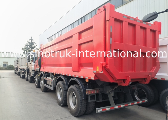 Sinotruk Howo Τρακ Τξ 400HP Euro 2 8 × 4 Lhd U σχήμα Φορτηγό κουτί Κόκκινο