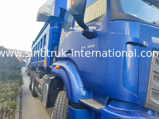 Δυνατό Πολυδιάστατο HOWO 6x4 380HP Μπλε φορτηγό με 20CBM τετραγωνικό κιβώτιο φορτίου και αδιάβροχη πλαστική