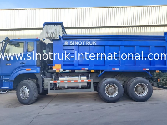 Δυνατό Πολυδιάστατο HOWO 6x4 380HP Μπλε φορτηγό με 20CBM τετραγωνικό κιβώτιο φορτίου και αδιάβροχη πλαστική