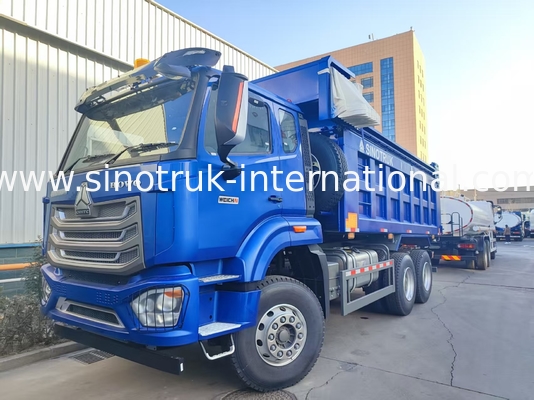 Δυνατό Πολυδιάστατο HOWO 6x4 380HP Μπλε φορτηγό με 20CBM τετραγωνικό κιβώτιο φορτίου και αδιάβροχη πλαστική