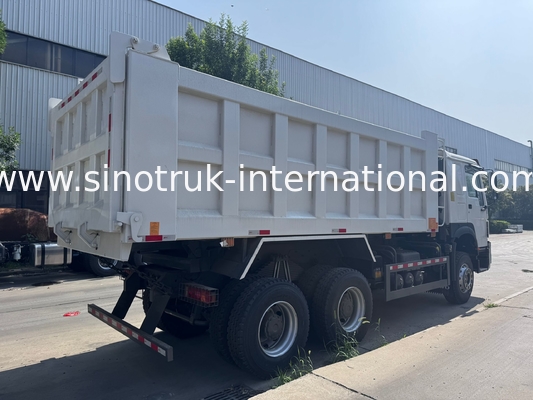 Κινητήρας SINOTRUK 371HP 6 × 4 LHD HOWO Ανατρεπόμενο Φορτηγό Λευκό 19-20CBM Μεσαίας Ανύψωσης