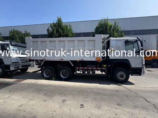 Κινητήρας SINOTRUK 371HP 6 × 4 LHD HOWO Ανατρεπόμενο Φορτηγό Λευκό 19-20CBM Μεσαίας Ανύψωσης
