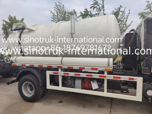 4*2 Κινητήρας HOWO Φορτηγό Αναρρόφησης Λυμάτων: Δεξαμενή 6m³, 160HP, Ελαστικά 8.00R20, Φορτηγό Λυμάτων Ελαφρού Τύπου, Αποτελεσματικό Όχημα Υγιεινής