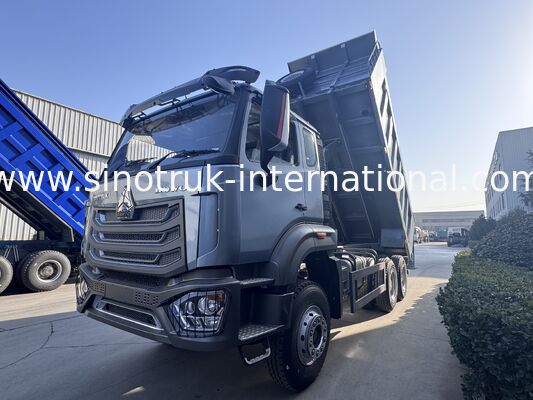SINOTRUK HOHAN Νέο Howo Tiper Dump Truck Μέση ανύψωση 6 × 4 RHD Κουτί φορτίου 19-20CBM Προσαρμοσμένο χρώμα Διαμάντι Ασημένιο 400HP