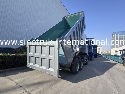 SINOTRUK HOHAN Νέο Howo Tiper Dump Truck Μέση ανύψωση 6 × 4 RHD Κουτί φορτίου 19-20CBM Προσαρμοσμένο χρώμα Διαμάντι Ασημένιο 400HP