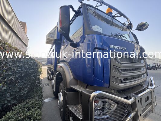 Sinotruk HOHAN Νέο HOWO 8X4 Ανατρεπόμενο Φορτηγό 371hp H77L Καμπίνα Μπλε Με ηλεκτρική τέντα RHD