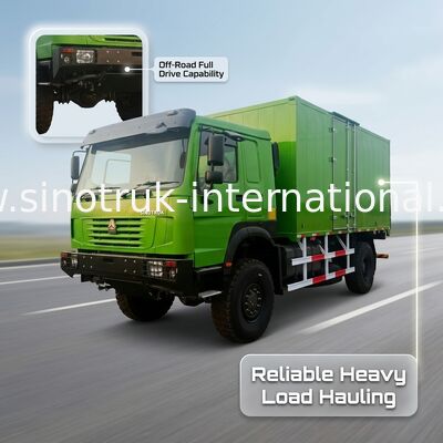 Φορτηγό 4X4 LHD με καρότσα 5000*2300*2300 mm και πίσω άξονα 16T για μεταφορά βαρέων φορτίων