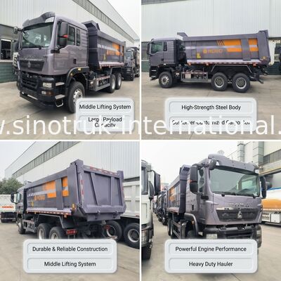 SINOTRUK Heavy Duty Hauler TX Tipper Dump Truck με κινητήρα 380HP, χωρητικότητα φόρτωσης 30-40 τόνων και μεσαίου τύπου ανύψωσης