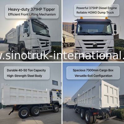 SINOTRUK HOWO 371HP βαρύ φορτηγό με 10 τροχούς και ορθογώνιο κουτί φορτίου