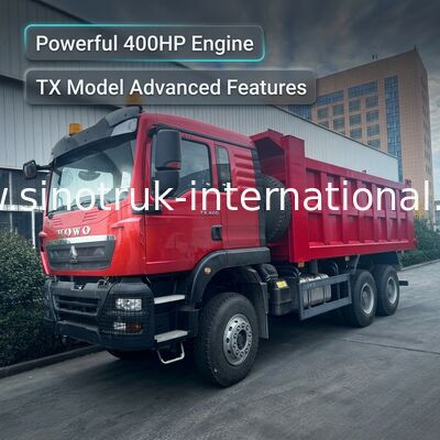SINOTRUK HOWO TX Μοντέλο 400HP LHD ανατρεπόμενο φορτηγό 6X4 με προειδοποιητικά φώτα