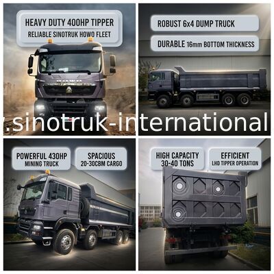 Ανατρεπόμενο Φορτηγό SINOTRUK HOWO 400HP 12 Τροχών LHD 30-40 Τόνων 20-30CBM ZZ3317V356GB1
