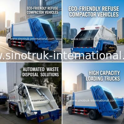 Συμπιεσμένο φορτηγό 5-6CBM LHD 4X2 ZZ1087D3415C180 συλλογής απορριμάτων SINOTRUK HOWO