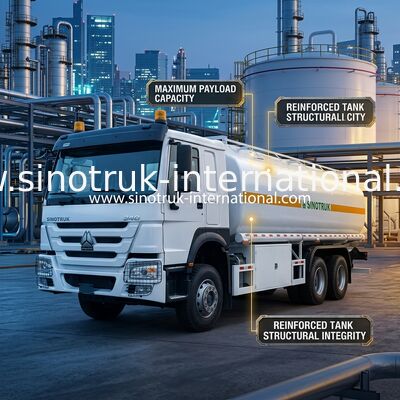 Sinotruk Howo 20CBM Φορτηγό δεξαμενής καυσίμου 10Ποδιών 340HP 6 × 4 Πολλαπλά διαμερίσματα
