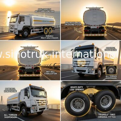 HOWO 6*4 340HP κινητήρας Weichai, 25CBM φορτηγό δεξαμενών πετρελαίου