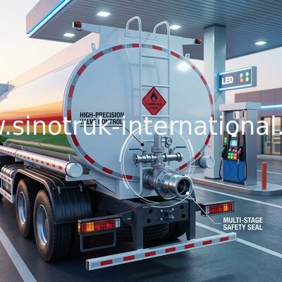 SINOTRUK HOWO Κόκκινο 380HP 8×4 12Ποδιών Μεγάλης χωρητικότητας φορτηγό δεξαμενής πετρελαίου