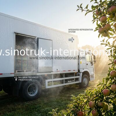 SINOTRUK 25 κατεψυγμένων τόνοι φορτηγών τροφίμων LHD 6X4, φορτηγό κιβωτίων ψυγείων