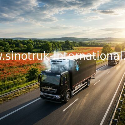 Εμπορικό κατεψυγμένο φορτηγό SINOTRUK HOWO 20 - 25 CBM γερμανικό ευρώ 4 μηχανών ΑΤΌΜΩΝ