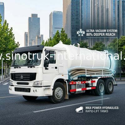 Κενό φορτηγό λυμάτων υψηλής αποδοτικότητας 17CBM LHD 336HP για τα αστικά φρεάτια βροχής