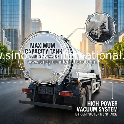 HOWO 6*4 16CBM 380HP Καθαριστικό φορτηγό αποβλήτων Υψηλής ισχύος ανταποκρίνεται σε αποτελεσματικές πολυλειτουργικές λύσεις καθαρισμού