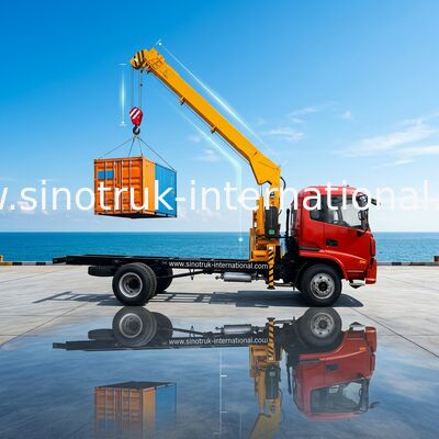 Τοποθετημένος γερανός 3.2 τόνος SINOTRUK ZZ1127G4215C1 βραχιόνων LHD 4X2 φορτηγό