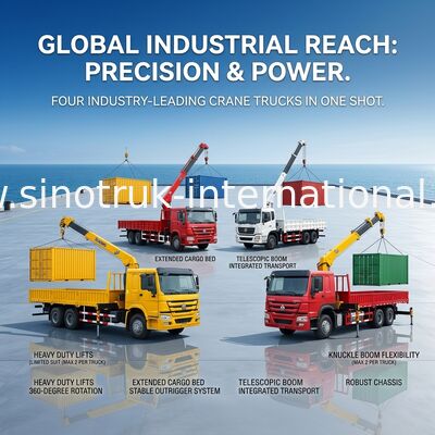 Τοποθετημένο ύψος ανύψωσης γερανών 6X4 290HP 14.5m βραχιόνων σύμπτυξης υψηλής επίδοσης φορτηγό