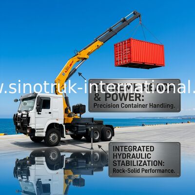 SINOTRUK το φορτηγό τρακτέρ τοποθέτησε τον υδραυλικό γερανό 6X4 LHD 336HP XCMG 12 τόνοι γερανών