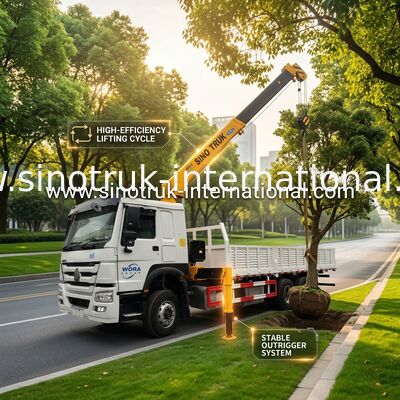4X2 το φορτηγό LHD τοποθέτησε τον τηλεσκοπικό γερανό βραχιόνων 5 τόνοι για την εφαρμοσμένη μηχανική γεφυρών