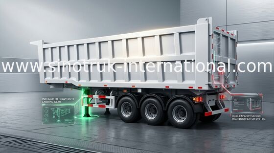 60 SINOTRUK 25-45CBM ημι φορτηγών τόνοι ρυμουλκών απορρίψεων με τη σταθερή απόδοση