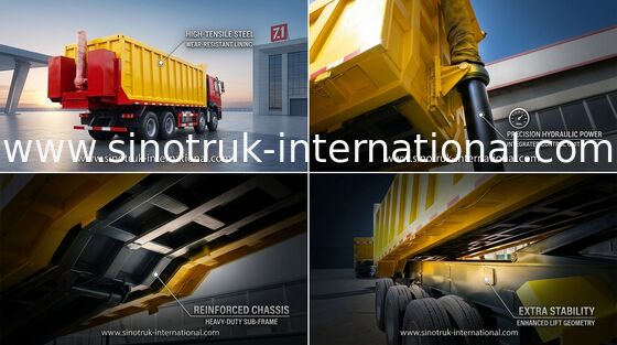 Tipper εκφορτωτών SINOTRUCK HOWO ημι φορτηγό 25-45CBM ρυμουλκών με την πιστοποίηση του BV