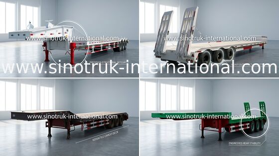 75 τόνοι 17m ημι φορτηγό ρυμουλκών Lowbed, τρι - ημι επίπεδης βάσης ρυμουλκά αξόνων