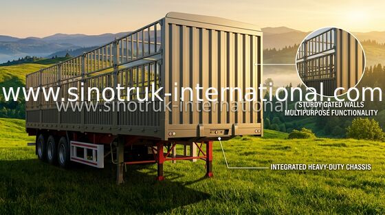 Εμπορικό ρυμουλκό CIMC 3 άξονες 30-60 τόνοι 1316m φορτηγών Dropside