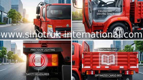 SINOTRUK HOWO 8 τόνοι φορτηγών ελαφριού καθήκοντος LHD 4X2 116HP ZZ1087D3614C180