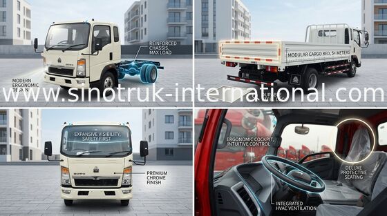 8 τόνοι φορτηγών ελαφριού καθήκοντος LHD 4X2 SINOTRUK HOWO 116HP ZZ1087D3614C180