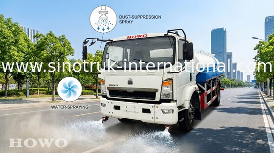 Ψεκάζοντας το φορτηγό 5 - πλαίσια φορτηγών ελαφριού καθήκοντος 8CBM SINOTRUK HOWO για το οδικό ξέπλυμα