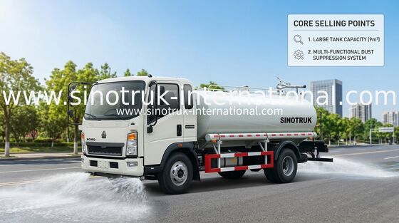 SINOTRUK ψεκάζοντας σειρά 5-8CBM φορτηγών LHD δεξαμενών ελαφριού νερού ευρέως