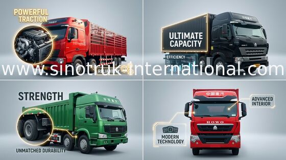 Φορτηγό SINOTRUK HOWO πασσάλων φορτίου φρακτών 30-60 τόνοι ικανότητας 8X4 LHD Euro2