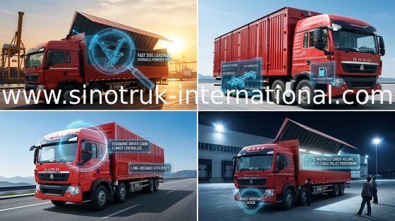 SINOTRUK HOWO T5G Wing Van Cargo Truck 8X4 12 κυλά τη μηχανή Euro4 336HP ΑΤΌΜΩΝ LHD